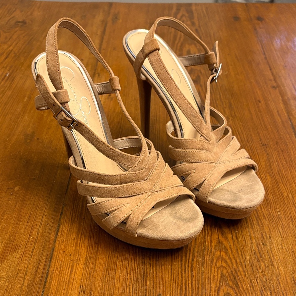 Jessica Simpson Tan Strappy Heels
